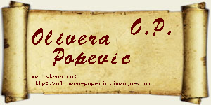 Olivera Popević vizit kartica